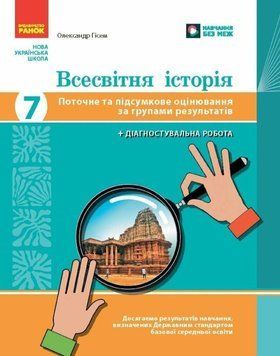 НУШ 7 кл. Всесвітня історія. Поточне та підсумкове оцінювання за групами результатів + діагностувальна робота 25481 фото