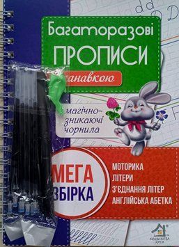 Мега збірка. Багаторазові прописи з канавкою. Магічно-зникаючі чорнила(+ручка і стержні) 5267 фото
